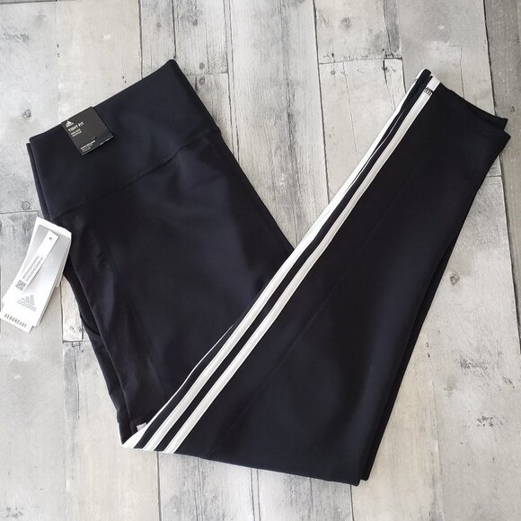 NWT - adidas 3-Stripe Logo PES Black and White Tights for Women - Size XL - Picture 3 of 6